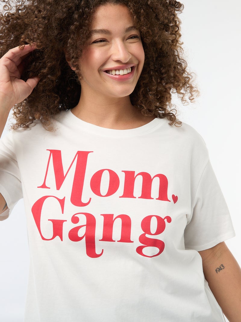 T-shirt "Festa della Mamma" stampata a maniche corte Bianco - Kiabi