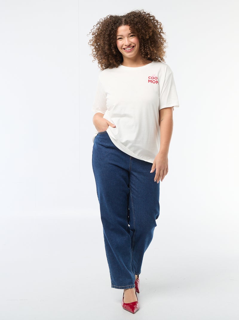 T-shirt 'Festa della Mamma' stampato maniche corte Bianco - Kiabi