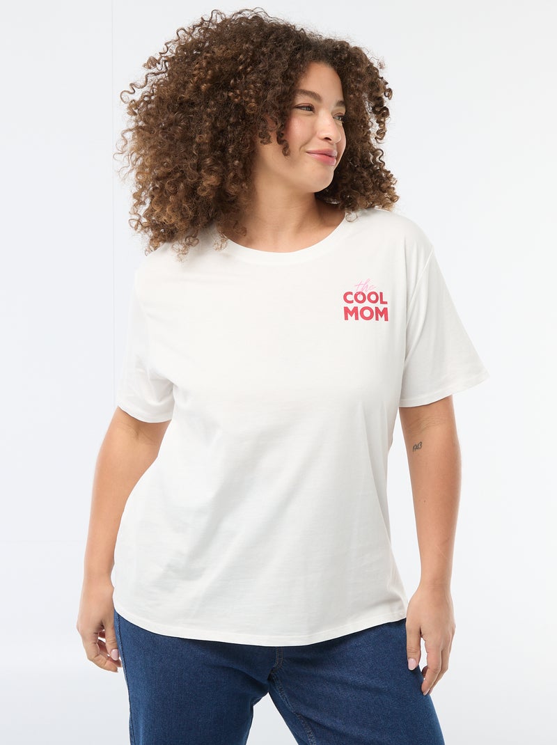 T-shirt 'Festa della Mamma' stampato maniche corte Bianco - Kiabi