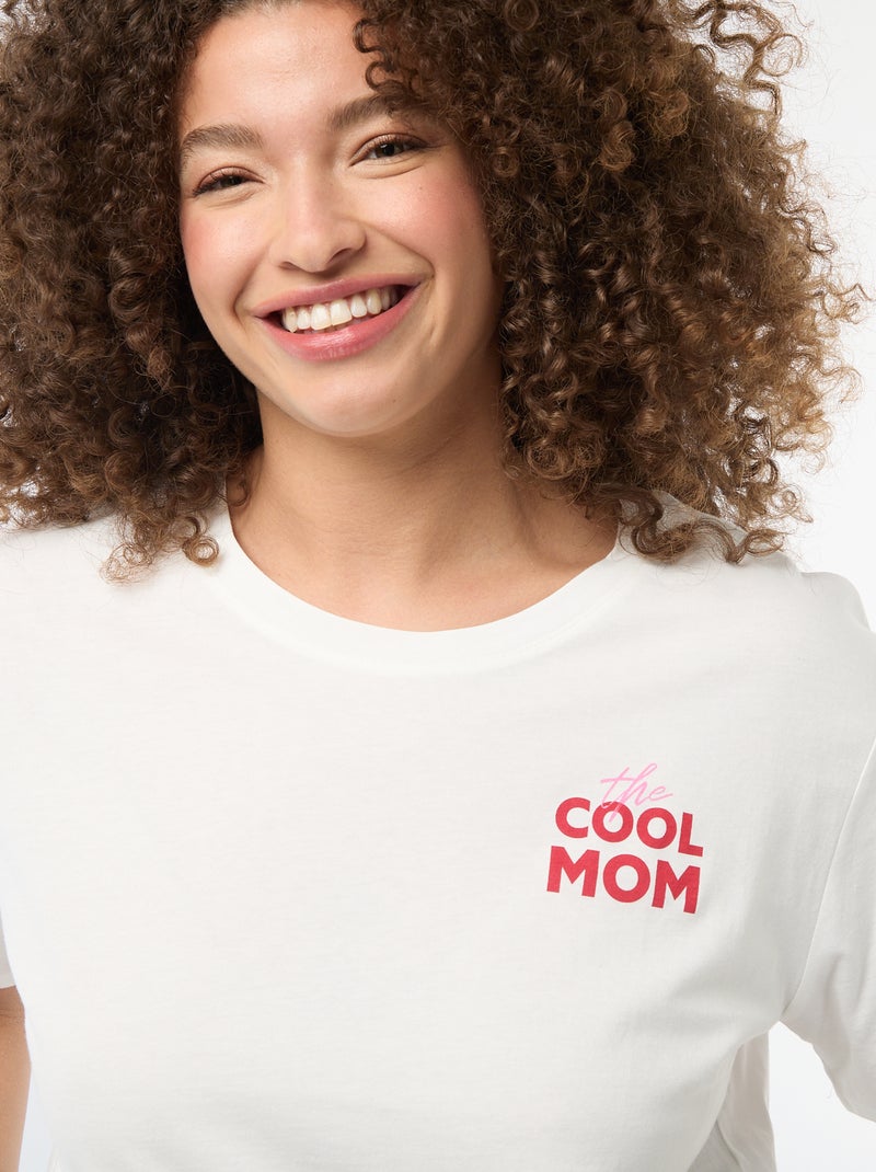 T-shirt 'Festa della Mamma' stampato maniche corte Bianco - Kiabi