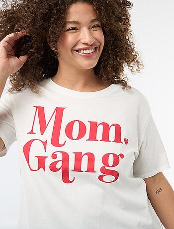 T-shirt 'Festa della Mamma' stampato maniche corte