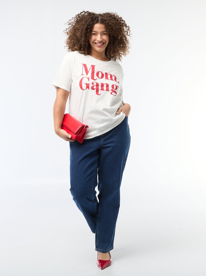 T-shirt 'Festa della Mamma' stampato maniche corte Bianco - Kiabi