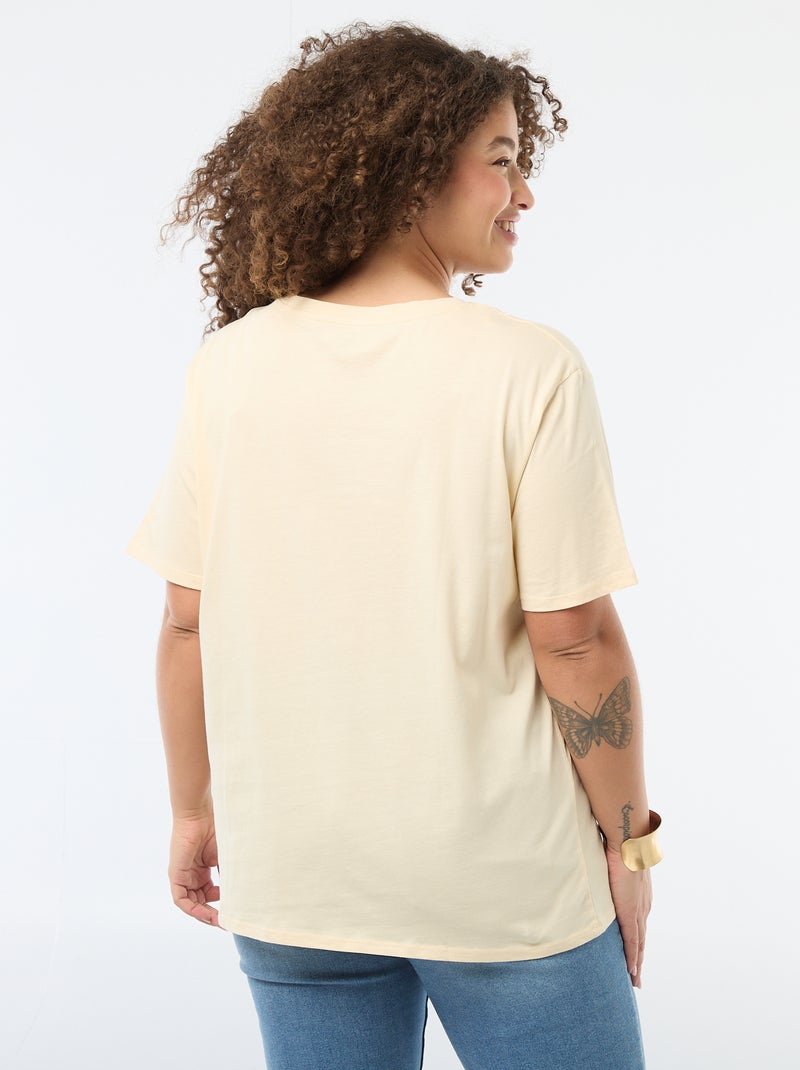 T-shirt 'Festa della Mamma' stampato maniche corte Giallo - Kiabi