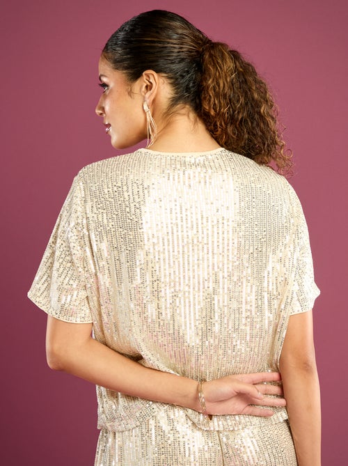 T-shirt festivo con paillettes - Kiabi