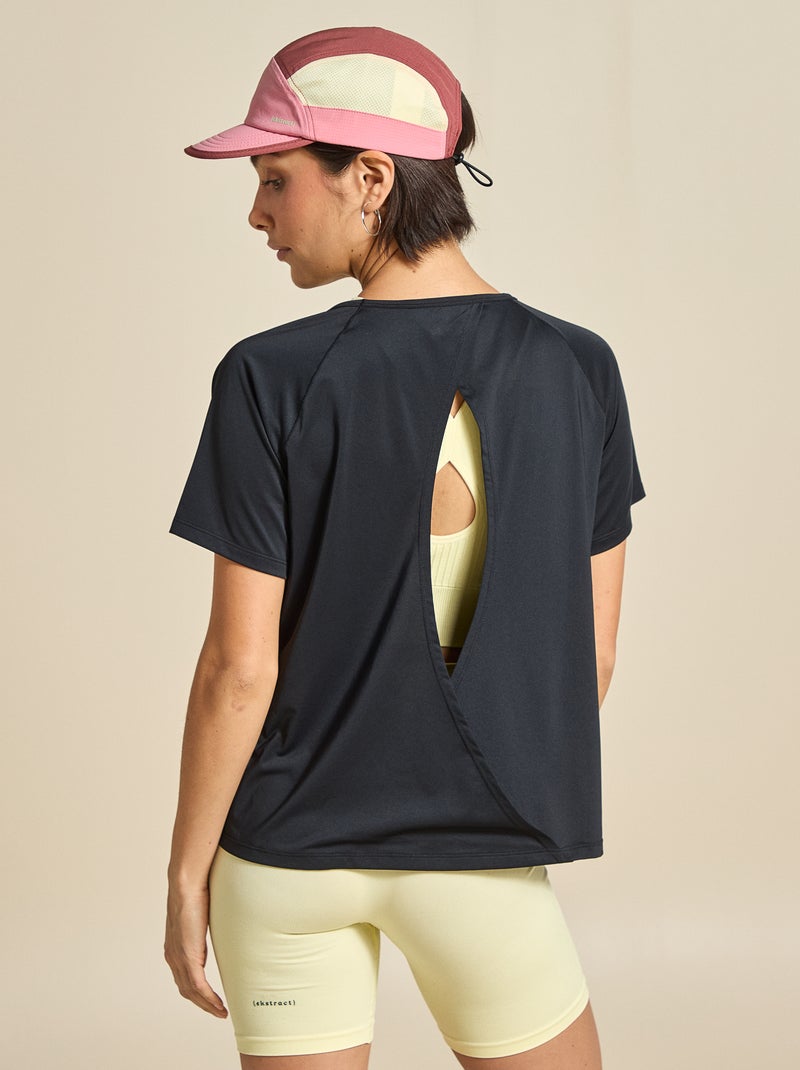 T-shirt fluida con spacco sulla schiena - (ekstract) Nero - Kiabi