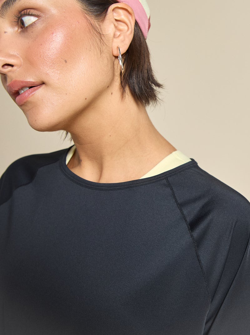 T-shirt fluida con spacco sulla schiena - (ekstract) Nero - Kiabi