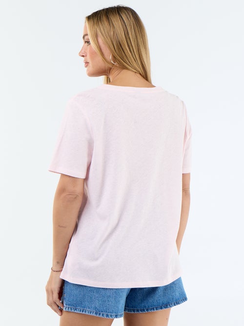 T-shirt fluida in misto lino - Kiabi
