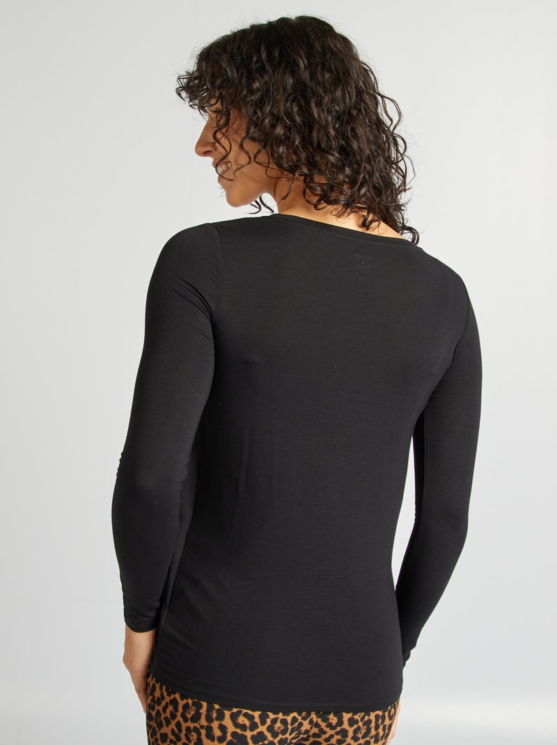 T-shirt fluide da allattamento nero - Kiabi