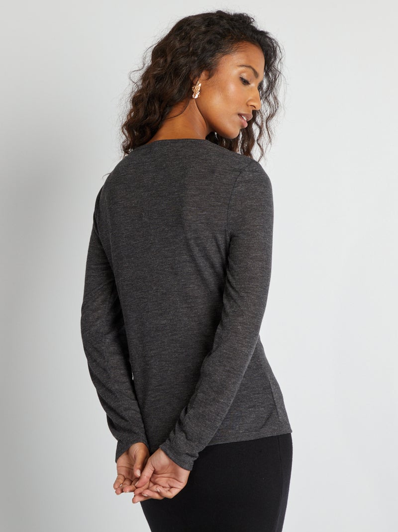 T-shirt fluide maglia mouliné GRIGIO - Kiabi