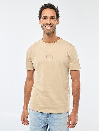 T-shirt a girocollo e maniche corte stampato