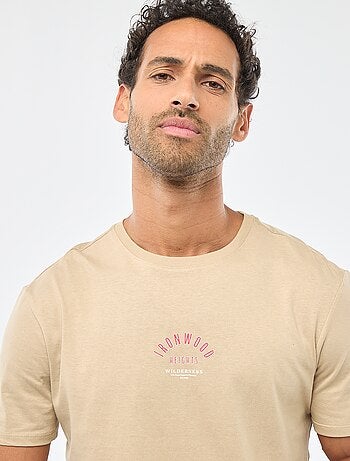 T-shirt a girocollo e maniche corte stampato