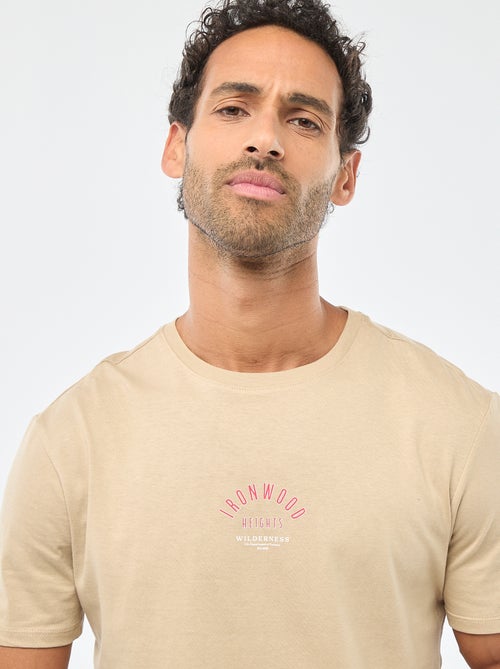 T-shirt girocollo a maniche corte con stampa - Kiabi