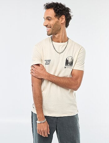 T-shirt a girocollo e maniche corte stampato