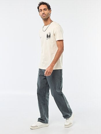 T-shirt a girocollo e maniche corte stampato