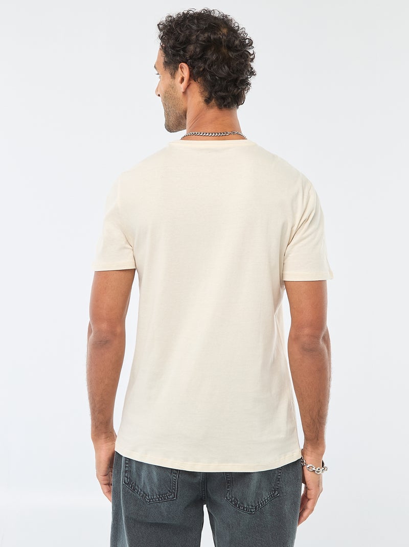 T-shirt girocollo a maniche corte con stampa Bianco - Kiabi