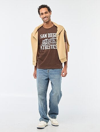 T-shirt a girocollo e maniche corte stampato