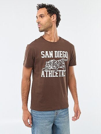 T-shirt a girocollo e maniche corte stampato