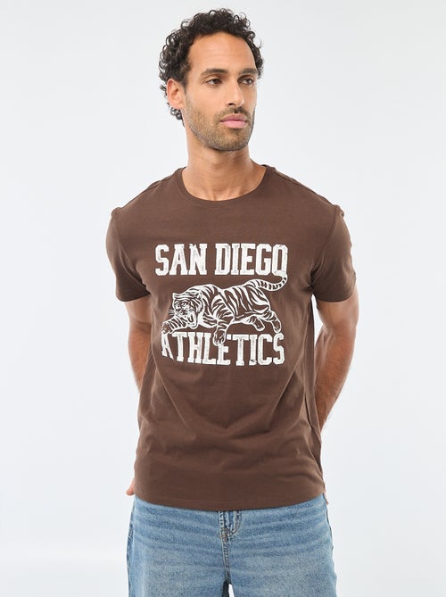 T-shirt girocollo a maniche corte con stampa - Kiabi