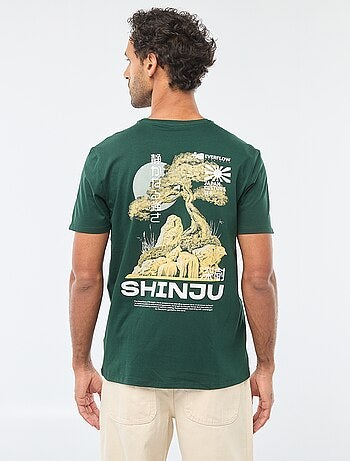 T-shirt a girocollo e maniche corte stampato