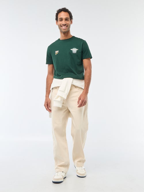 T-shirt girocollo a maniche corte con stampa - Kiabi