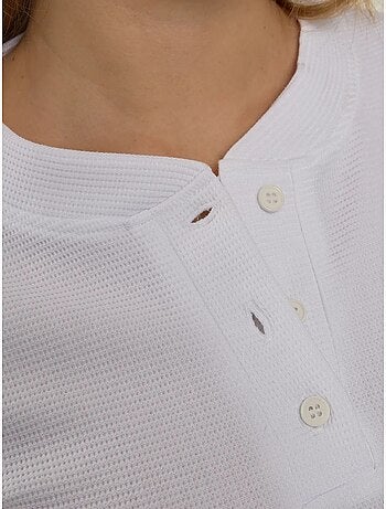T-shirt girocollo a maniche lunghe Wffle