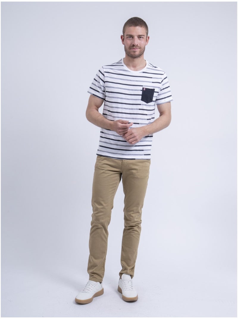 T-shirt girocollo a righe NIRABEL Bianco - Kiabi