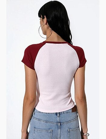 T-shirt girocollo color block aderente busem