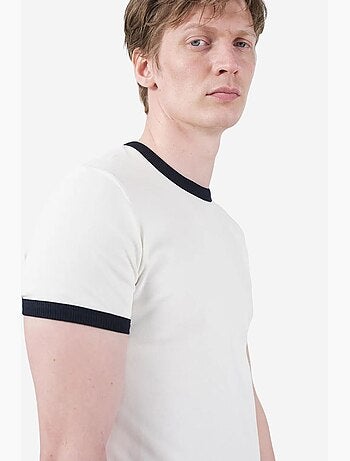 T-shirt girocollo color block con bordatura a contrasto giesto