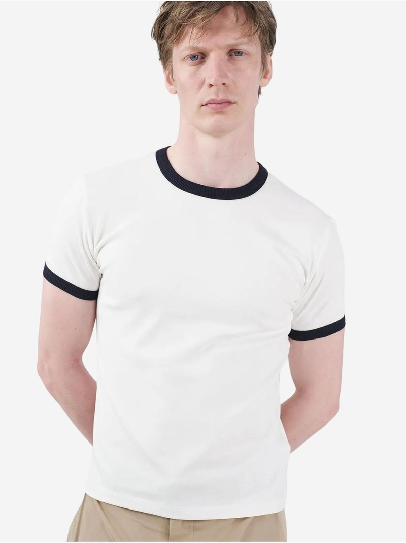 T-shirt girocollo color block con bordatura a contrasto giesto Avorio - Kiabi