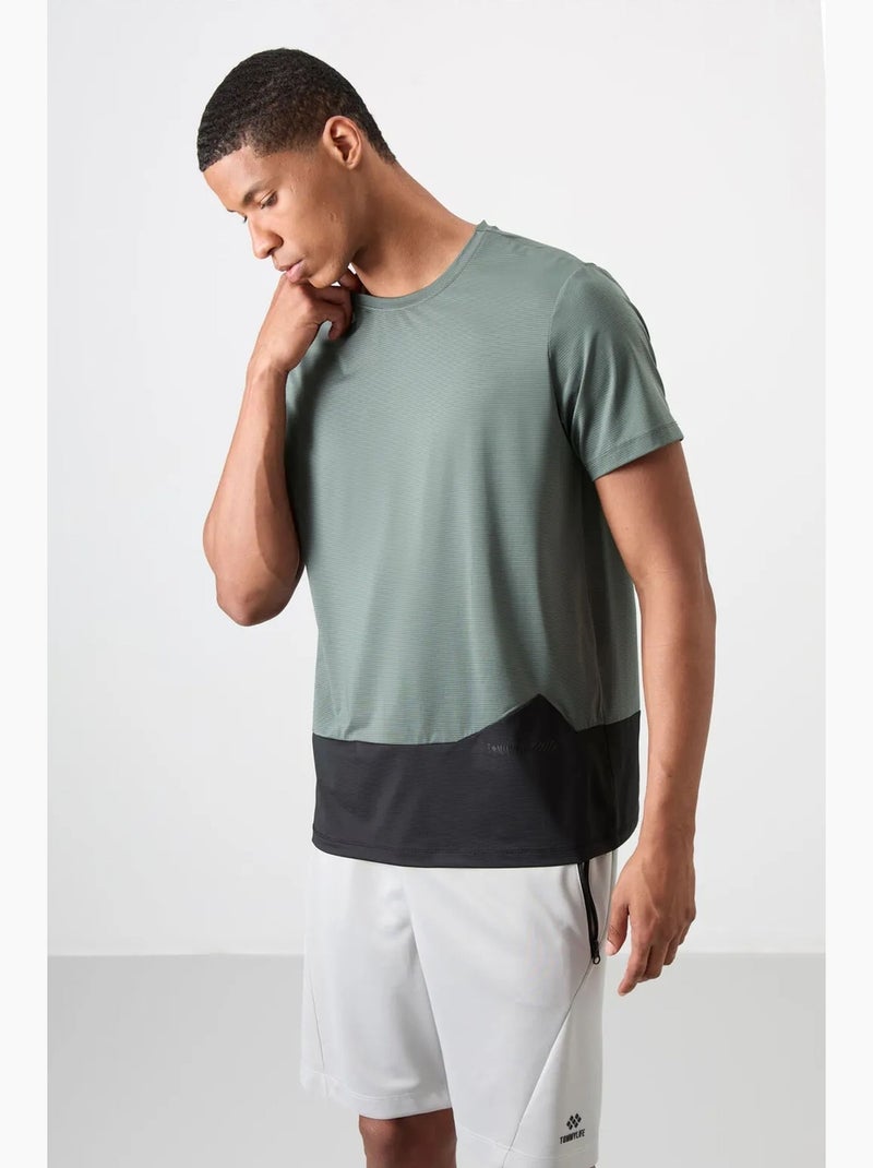 T-shirt girocollo color block tommy Verde - Kiabi