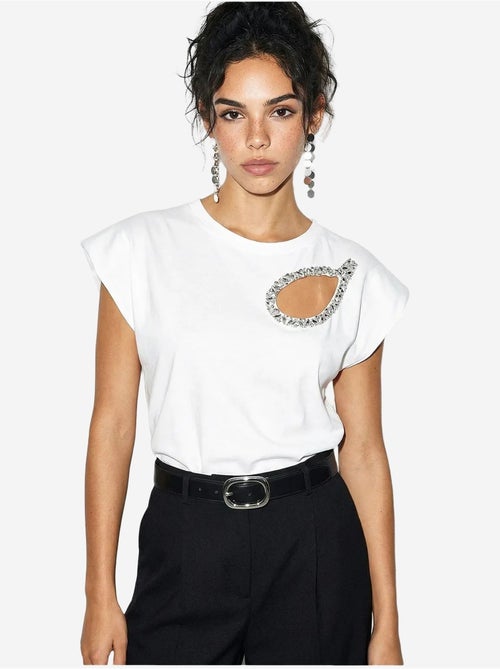 T-shirt girocollo con cut-out lucci - Kiabi T-shirt girocollo con cut-out lucci - Kiabi