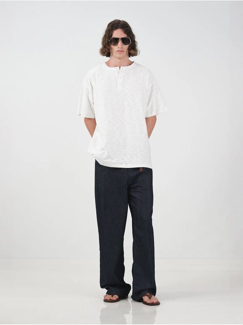 T-shirt girocollo con dettaglio bottoni giesto Bianco - Kiabi
