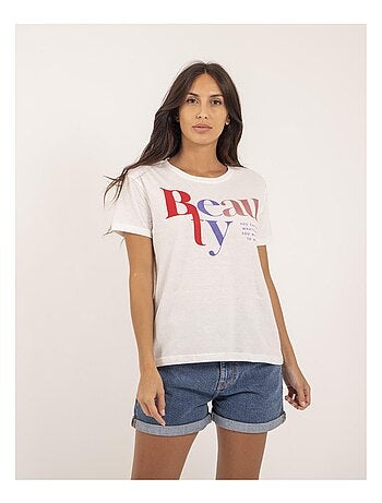 T-shirt girocollo con scritta FIGUIER