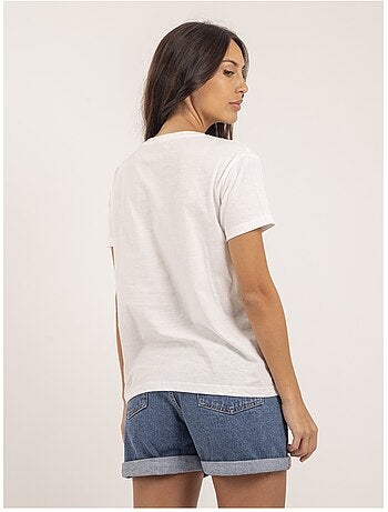 T-shirt girocollo con scritta FIGUIER