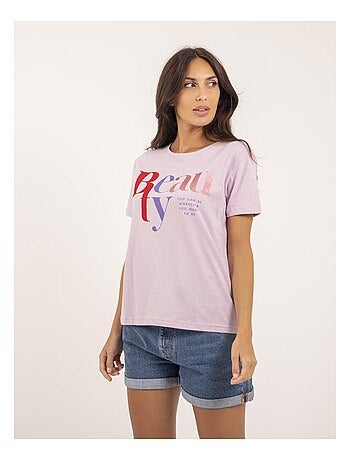 T-shirt girocollo con scritta FIGUIER