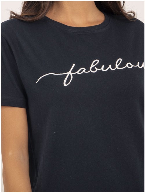 T-shirt girocollo con scritta FIORELLI - Kiabi