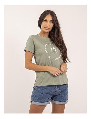 T-shirt girocollo con scritta FUSAIN