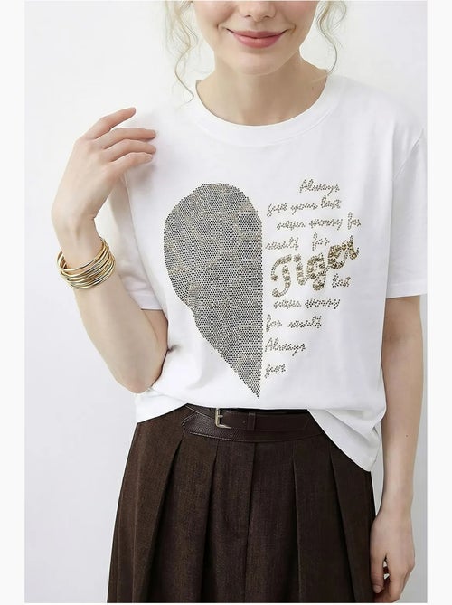 T-shirt girocollo con stampa di paillettes e testo lucci - Kiabi T-shirt girocollo con stampa di paillettes e testo lucci - Kiabi