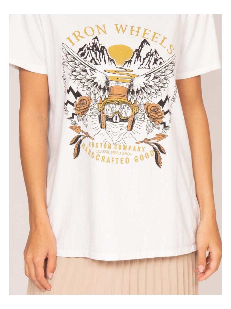 T-shirt girocollo con stampa FAIGLE Bianco - Kiabi