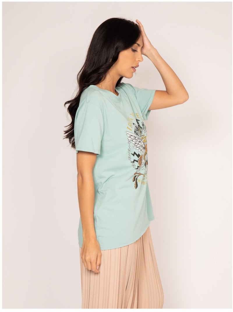 T-shirt girocollo con stampa FAIGLE Verde acqua - Kiabi