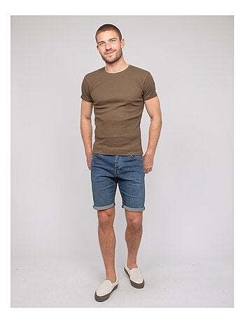 T-shirt girocollo cotone a costine WALTER