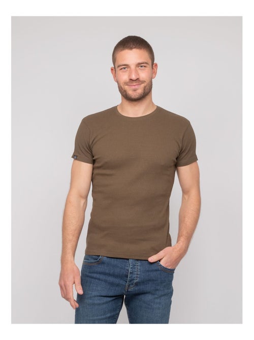 T-shirt girocollo cotone a costine WALTER - Kiabi
