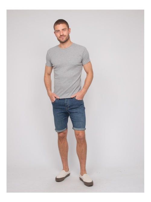 T-shirt girocollo cotone a costine WALTER - Kiabi