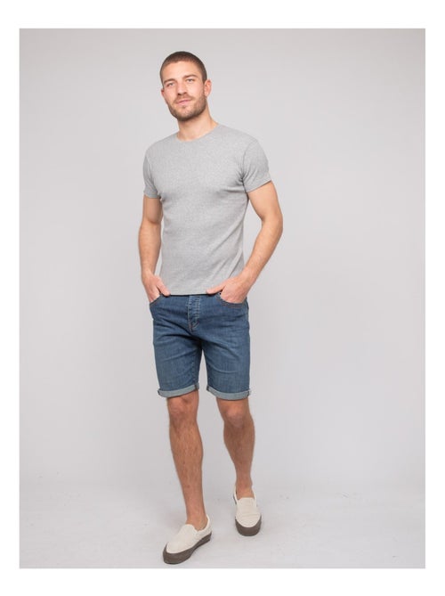 T-shirt girocollo cotone a costine WALTER - Kiabi