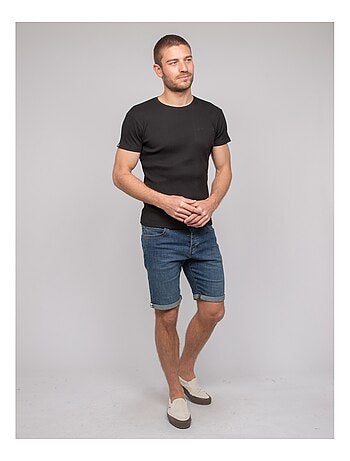 T-shirt girocollo cotone a costine WALTER