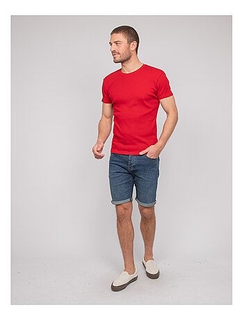 T-shirt girocollo cotone a costine WALTER