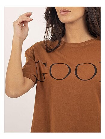 T-shirt girocollo cotone con scritta FROM