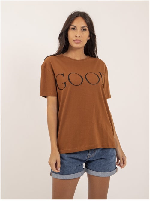 T-shirt girocollo cotone con scritta FROM - Kiabi