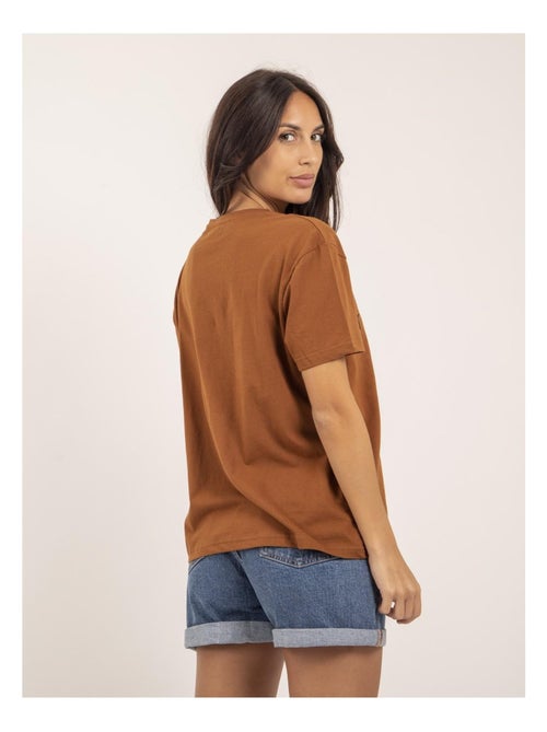 T-shirt girocollo cotone con scritta FROM - Kiabi