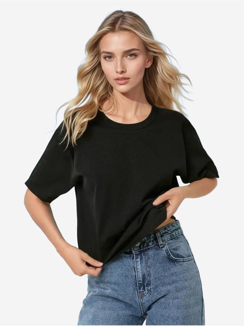 T-shirt girocollo in cotone basic hiccup - Kiabi T-shirt girocollo in cotone basic hiccup - Kiabi